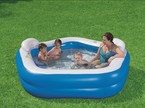 Grande Piscine gonflable octogonale avec sièges et appuie-tête
