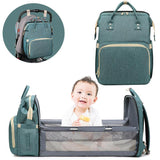 Sac à dos à langer bébé avec lit matelas, 4 en 1 Multifonction - Pop.ma - Pop.ma