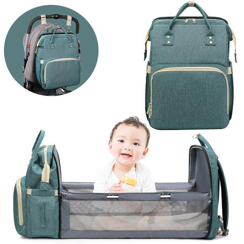 Sac à dos à langer bébé avec lit matelas, 4 en 1 Multifonction - Pop.ma - Pop.ma
